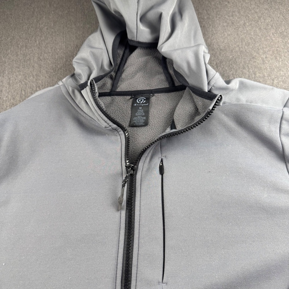 Champion C9 Mens Full Zip Fleece Lined Hoodie Gray Jacket Medium D9378-CPV